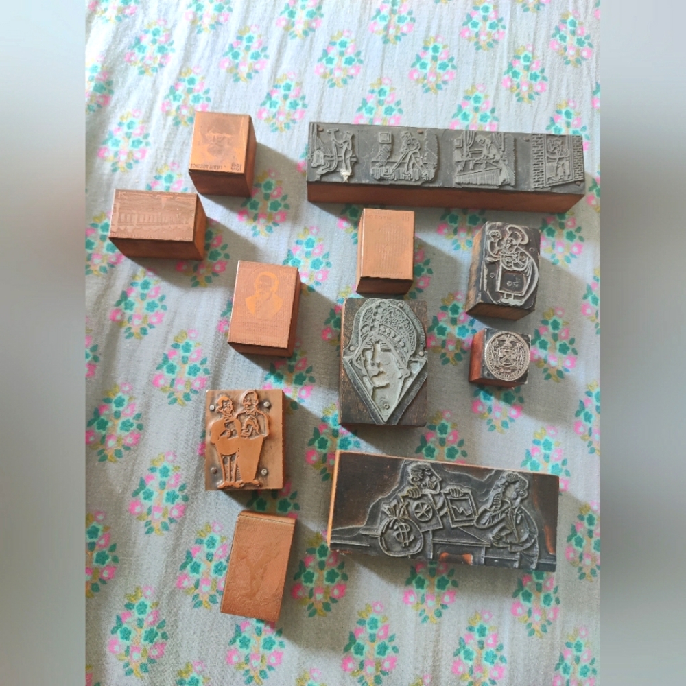 Vintage Wooden Printing Blocks